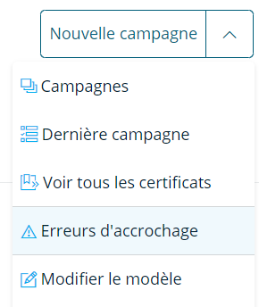 Cliquez sur le bouton “Erreurs d’accrochage”