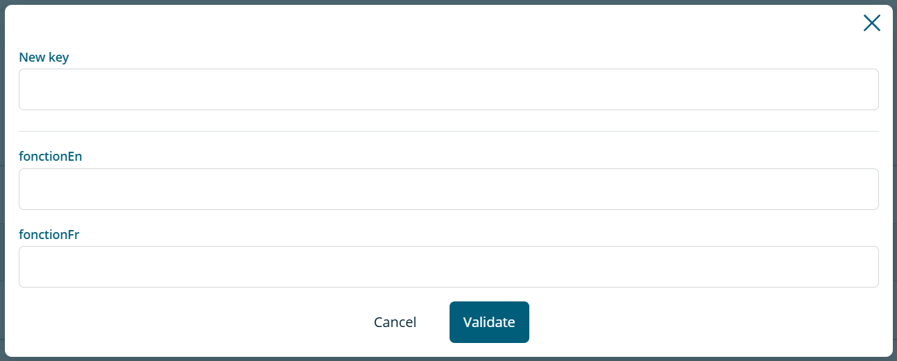 Form for adding a new value